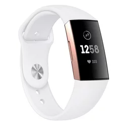 BStrap Silicone (Small) pašček za Fitbit Charge 3/4, white