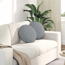 Jastučići za sjedenje 2 pcs Svijetlo siva O40 x 13 cm tkanina