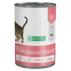 Nature’s Protection: Vlažna hrana za mačke Adult, Piletina i Sir, 400 gr