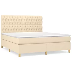 vidaXL vidaXL Box spring postelja z vzmetnico krem 180x200 cm blago, (20892824)