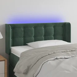 LED uzglavlje tamnozeleno 93x16x78/88 cm baršunasto