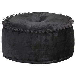 Vidaxl Okrogel tabure iz žameta 40x20 cm antraciten