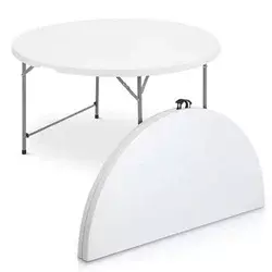 Baštenski sto, Sklopivi, 122 cm, Beli