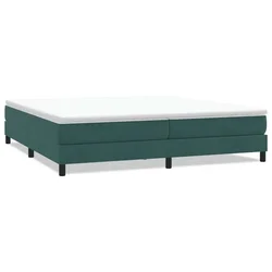 Vidaxl Box Spring postelja brez vzmetnico Temno zelena 200x210cm Žamet