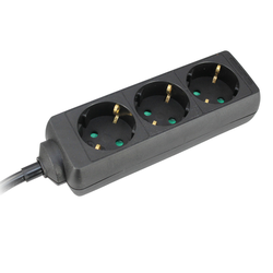 COMMEL Produžni Kabl 3 Utičnice 16A 3500W Crni 3m H05VV-F 3G1,5