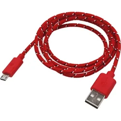 mobilNET podatkovni kabel MicroUSB 0,90m rdeč tekstilni
