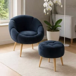 ATELIER DEL SOFA Fotelja i tabure Lida Anthracite