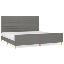 Vidaxl Posteljni okvir brez vzmetnice temno siv 200x200 cm blago