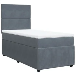Vidaxl Box spring postelja z vzmetnico temno siva 80x200 cm žamet