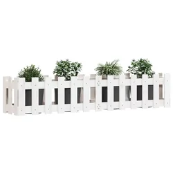 Povišena vrtna gredica bijela 150 x 30 x 30 cm masivna borovina