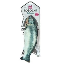 Igrača mačka Robocat Fish salmon madnip, USB 30cm