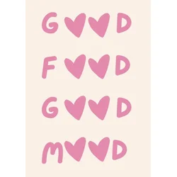 Plakat 30x40 cm za kuhinjo Good Food Good Mood