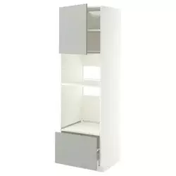 METOD / MAXIMERA Visoki element za ugradne uređaje, bela/Havstorp svetlosiva, 60x60x200 cm
