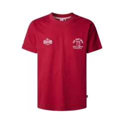 Pepe Jeans za moške. PM509787 Majica s kratkimi rokavi Parry rdeča (S), Priložnostno, Bombaž, Kratek rokav, Trajnostni