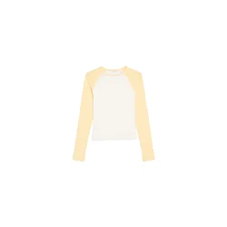 Bershka Majica rumena/bela