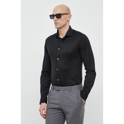 Košulja Emporio Armani za muškarce, boja: crna, slim, s klasičnim ovratnikom