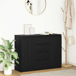 Komoda s ladicama crni hrast 100,5x35x76 cm konstruirano drvo