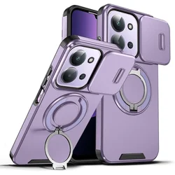 Maska sa zaštitom za kameru i integrisanim stalkom za Xiaomi Redmi 15C 4G EU, 173mm, Ljubičasta