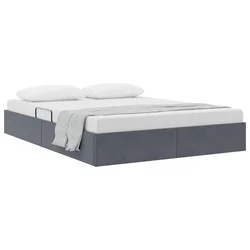 Krevet s od storage s pohranom Tamnosiva 153 x 203 cm Baršun