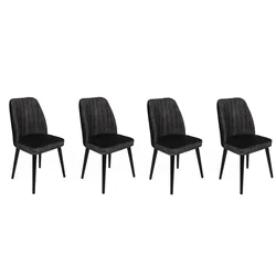 Hanah Home Set 4 trpezarijske stolice Alfa Crna