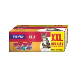 FIT+FUN Cat žele 4 okusi Multipack 92x100 g