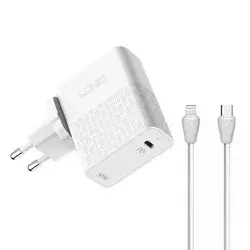 LDNIO Kućni punjač A1405C PD 40W sa Type C na iPhone lightning kablom
