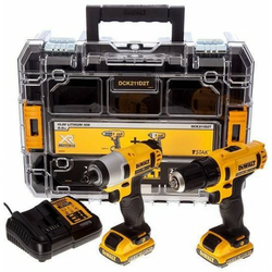 DEWALT akumulatorska bušilica/udarni odvijač DCK211D2T (DCD710/DCF815), (2x2.0Ah), set