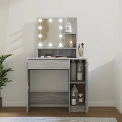 Toaletni stolić LED boja hrasta sonome 86,5x35x136 cm