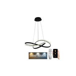 Brilagi - LED prigušiva luster na sajli COSMOWAVE LED/70W/230V crna + daljinski upravljač