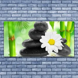 tulup.si Slika na steklu Bamboo daisy flower 140x70 cm 2 obešalnika