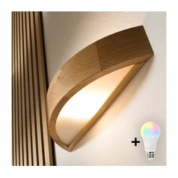 Brilagi - LED RGBW prigušiva zidna svetiljka CARVALHO 1xE27/15W/230V Wi-Fi hrast