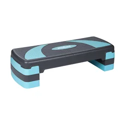 REBEL ACTIVE Step klupa za aerobik i fitnes sa 3 nivoa visine szaro-plava RBA-3225-BL