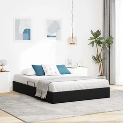 Otomanski krevet s pohranom Crna 140 x 200 cm Baršun