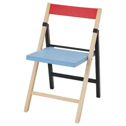 IKEA PS 2026 Sklopiva stolica, breza plava/crna crvena
