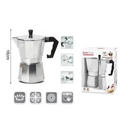 KMT Moka pot, 3 šoljice, Srebrne bolje