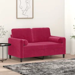 Ukrasni jastuci 2 kom crvena boja vina O15x50 cm baršunasti