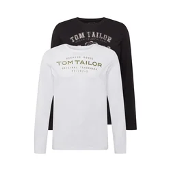 TOM TAILOR Majica, črna, bela