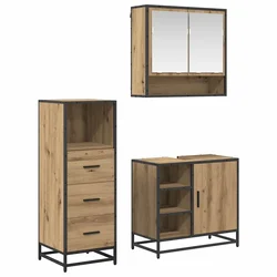 Set namještaja za kupaonicu s ladicama 3 pcs Umjetnički hrast