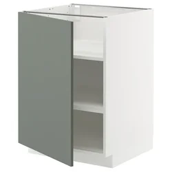 METOD Podni element s policama, bela/Nickebo mat sivozelena, 60x60 cm