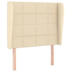 Vidaxl Vzglavje z ušesi krem 93x23x118/128 cm blago