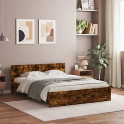 Okvir za krevet s uzglavljem i LED boja hrasta 160x200 cm