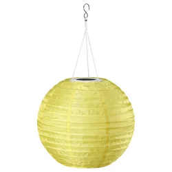 SOLVINDEN LED solarna visilica, napolju kugla/žuta, 30 cm
