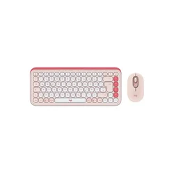 LOGITECH Set bežična tastatura i miš POP Icon Combo US, Engleski (US, Roze