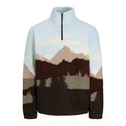 JACK & JONES Pulover JORSEBASTIAN pastelno modra/rjava