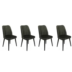 Conceptum Hypnose Set 4 trpezarijske stolice Alfa Kaki-Crni