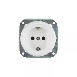 Bohemia-Design- Porcelan. retro kućna utičnica bez okvira SCHUKO 250V/16A bela