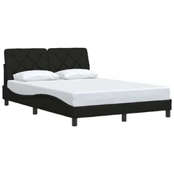vidaXL Posteljni okvir brez vzmetnice črn 120x200 cm blago