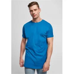 Long Shaped Turnup Sports Blue T-Shirt