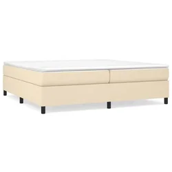 Vidaxl Posteljni okvir z vzmetmi krem 200x200 cm blago