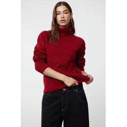Trendyol Claret Red Soft Textured Basic Knitwear Sweater